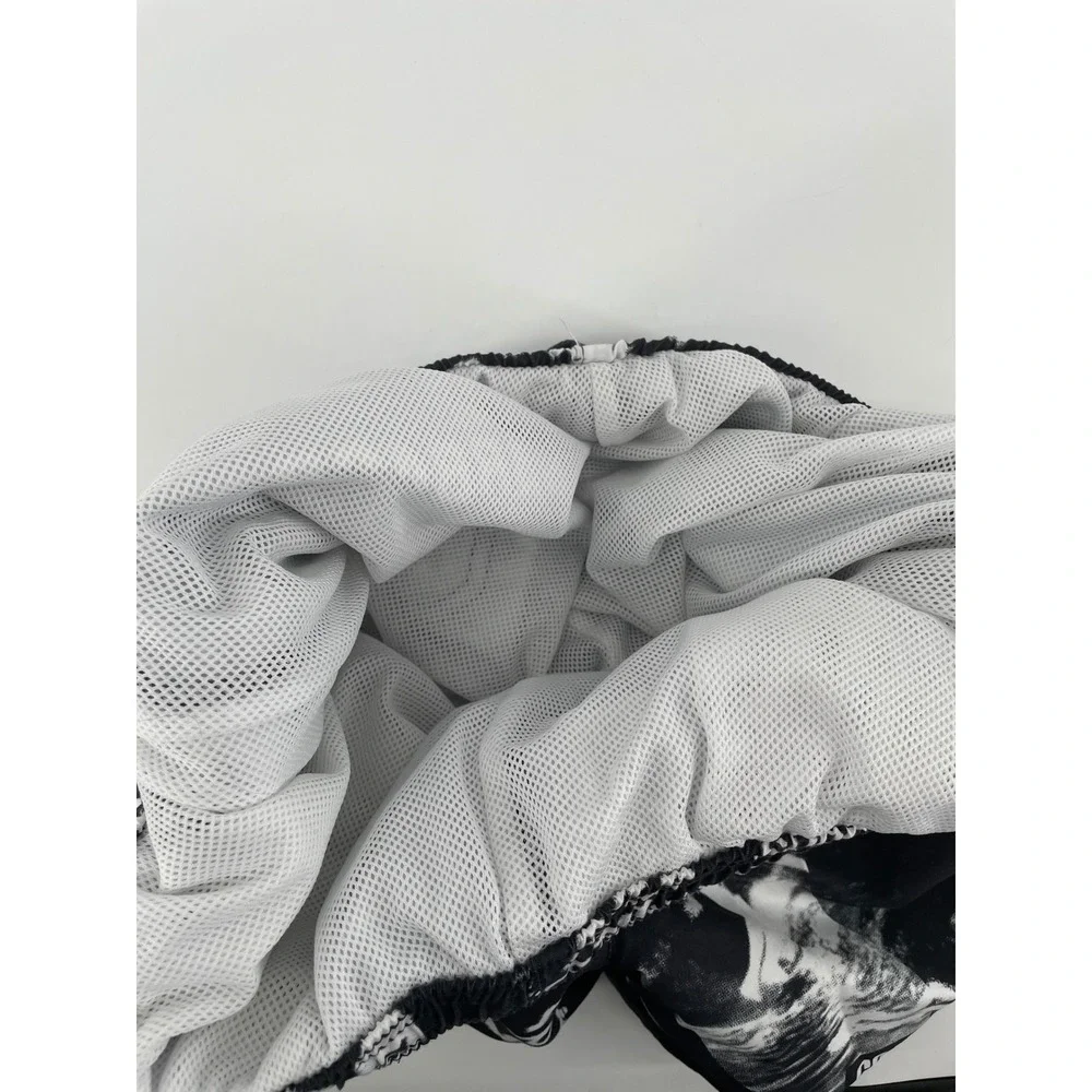 PacSun Swim Trunks Mens Small Black White Barbados Surf‎ Club Graphic Shorts
